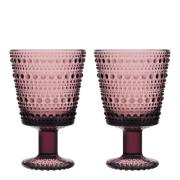 iittala - Kastehelmi Glas på fot 26 cl 2-pack Ljung