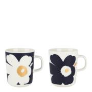 Marimekko - Oiva/Unikko Mugg 25 cl 2-pack Vit