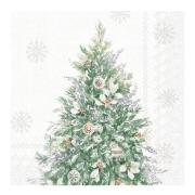 IHR - Servett Simple Season Tree 33x33 cm 20-pack Cream/Grön