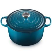 Le Creuset - Signature Gjutjärnsgryta rund 26 cm 6,3 L deep teal