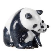 Royal Copenhagen - Figurines Panda med Unge 13,5 cm Svart/Vit