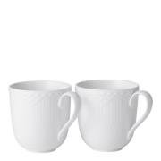 Royal Copenhagen - White Fluted Half Lace Mugg 37 cl 2-pack