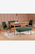 Hanah Home - Set med bord och stolar (5 delar) - Mina - Brun - Matgrup...