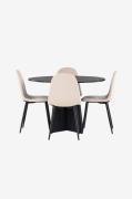 Venture Home - Matgrupp Bootcut med 4st matstolar Polar - Svart - Matg...