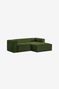 Kave Home - Soffa 2-sits schäslong på höger sida Blok 240 cm - Grön - ...