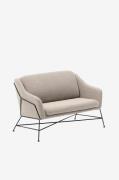 Kave Home - Brida 2-sitssoffa i mörkgrått, 128 cm - Beige - 2-sits sof...