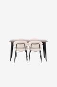 Venture Home - Matgrupp Tempe med 4st matstolar Chico - Vit - Matgrupp...