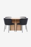 Venture Home - Matbord Strada med stol Edina - Svart - Matgrupper - Fr...