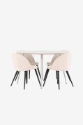 Venture Home - Plaza matbord med matstol i sammet - Beige - Matgrupper...