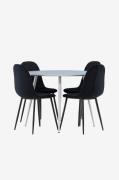 Venture Home - Plaza matbord med Polar matstol - Svart - Matgrupper - ...