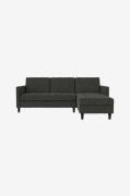 Dorel Home - Bäddsoffa 3-sits med schäslong Presley - Grå - Bäddsoffor...