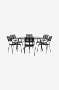 Venture Home - Matgrupp Break med 6st stolar Lindos - Svart - Matgrupp...