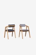 Wood Furniture - Matstol set om två Alfa, ek, mörkgrå - Brun - Stolar ...