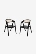 Wood Furniture - Matstol set om två Aldo Cane Black , ek - Svart - Sto...