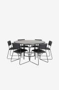 Venture Home - Matgrupp Copenhagen med 6 st matstolar Kenth - Svart - ...