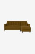 Dorel Home - Bäddsoffa 3-sits med schäslong Celine - Gul - Bäddsoffor ...