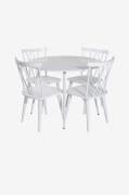 Venture Home - Matgrupp Plaza med 4st matstolar Mariette - Vit - Matgr...