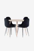 Venture Home - Plaza matbord med Polar matstol - Silver - Matgrupper -...