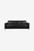 Loft24 - Soffa 3-sits soffa med 2 manuella vilstolar Lund - Svart - 3-...