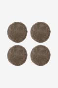 Skinnwille - Fårskinn Cushion Round Curly 4-pack - Brun - Sittkuddar &...