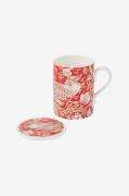 Spode - Mugg- och underläggsset Morris & Co Strawberry Thief Indian Re...