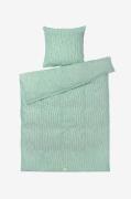 Juna - Påslakanset Monochrome Lines 140x220 cm NO - Grön - Påslakanset...