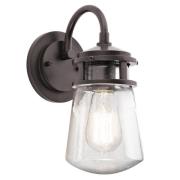 KICHLER Utomhusvägglampa Lyndon med glasskärm 28,6 cm