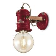 Ferroluce Vägglampa C1843 i vintagedesign vinröd