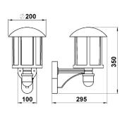 Albert Leuchten Utomhusvägglampa Genefe med sensor, brun