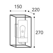 Moretti Luce Utomhus vägglampa Cubic³ 3364 mässing antik/klar