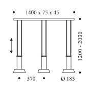 OLIGO Glance LED-pendellampa 3 lampor röd matt