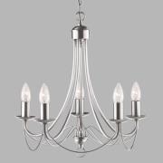 Searchlight Ljuskrona Maypole satin silver, 5 lampor