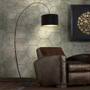 Holländer Båggolvlampa Bambus Arco, brun-svart guld