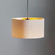EMIBIG LIGHTING Hänglampa Jari tygskärm 1 lampa, vit-guld