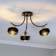 EMIBIG LIGHTING Taklampa Boston, svart/klar, 3 lampor