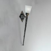 Kögl Vägglampa Antico, scavo glas rund, smidesjärn, höjd 73 cm