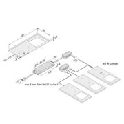 Hera LED-bänklampa Eco-Pad F 3-pack 4 000 K aluminium