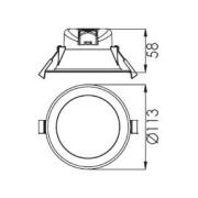 Deko-Light LED-takinbyggnadslampa Acrux, Ø 11 cm, svart, CCT