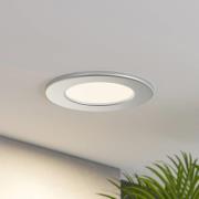 Prios LED-inbyggnadslampa Cadance, silver, 12 cm, set om 2, CCT