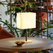 FH Lighting Kate bordslampa, kräm/naturell ek, höjd 30 cm, textil