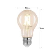 Arcchio LED-filamentlampa E27 6W klar 2.700K dimbar uppsättning om 3