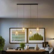 TK Lighting Glas hänglampa Sapito, 4 lampor, bärnsten