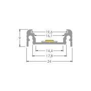 BRUMBERG monteringsprofil höjd 9 mm längd 1 m aluminium