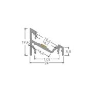 BRUMBERG extra hörnprofil, längd 2 meter, aluminium