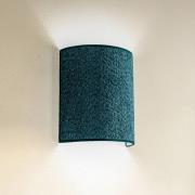 Euluna Vägglampa Boucle i tyg, mörkgrön