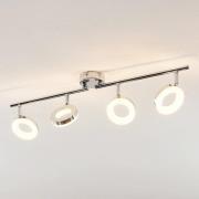 ELC Tioklia LED-taklampa, krom, 4 lampor