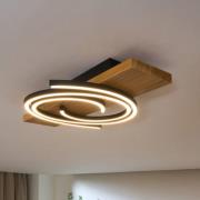 Eco-Light LED-taklampa Rifia, brun, 50 cm, trä