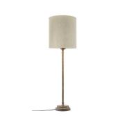 PR Home bordslampa Kent beige/mässing skärm Celyn cylinder