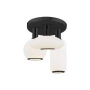 Euluna Taklampa Milano, 3 lampor, vit/svart