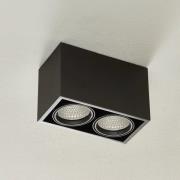 Arcchio Cirdan LED-taklampa, 2 lampor, svart